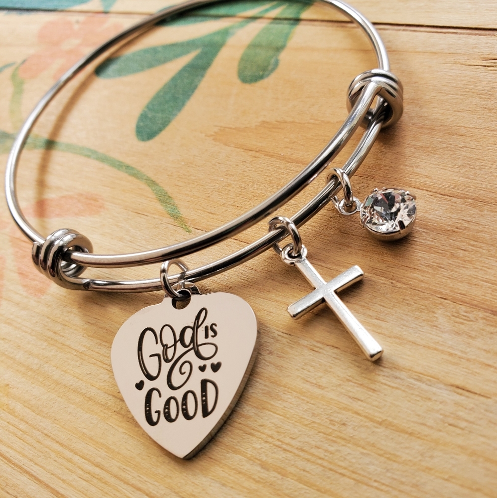 God is good charm bracelet, religious jewelry